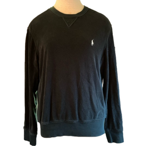 Polo Ralph Lauren sz M black terry cloth crewneck